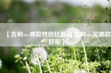 【吉利suv哪款性价比最高,吉利suv买哪款好呢】