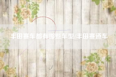 丰田赛车都有哪些车型/丰田赛道车