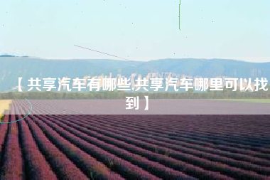 【共享汽车有哪些,共享汽车哪里可以找到】 【共享汽车有哪些,共享汽车哪里可以找到】