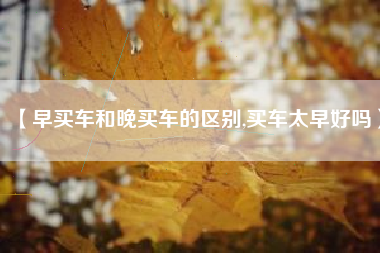 【早买车和晚买车的区别,买车太早好吗】